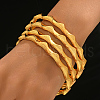 4Pcs Elegant Wave Zinc Alloy Bangle Set for Women HJ1399-1-2