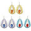 3 Pairs 3 Colors Handmade Seed Dangle Earrings EJEW-MZ00223-1