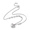 Non-Tarnish 304 Stainless Steel Heart & Star Pendant Necklace for Women NJEW-F298-12P-2