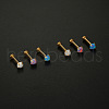 Stainless Steel & Synthetic Opal Threadless Labrets WG3C897-05-2