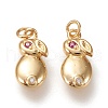 Brass Micro Pave Cubic Zirconia Pendants KK-K246-11G-1