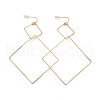Ion Plating(IP) Rhombus 304 Stainless Steel Dangle Earrings for Women STAS-A057-18G-1