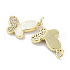 Brass Micro Pave Clear Cubic Zirconia Pendants KK-L213-044G-2