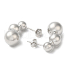 Rack Plating Brass Round Ball Dangle Stud Earrings EJEW-Q786-05P-2