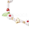Flower Handmade Millefiori Glass Bead Braided Bead Bracelets BJEW-MZ00165-01-3