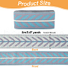 Polyester Jacquard Leaf Ribbon OCOR-WH0097-08B-2