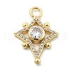 Brass Micro Pave Cubic Zirconia Pendants KK-L228-17G-1