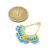Glass Seed Beaded Pendants PALLOY-MZ00531-02-2