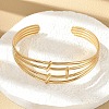 304 Stainless Steel Cuff Bangles for Women BJEW-B120-01G-02-2