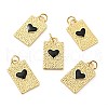 Rack Plating Brass Black Enamel Pendants KK-E015-13G-1