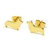 Cute Little Animal Theme 304 Stainless Steel Stud Earrings EJEW-B041-02F-G-1