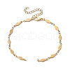 304 Stainless Steel Rhombus Link Chain Bracelet Making AJEW-JB01320-01-1