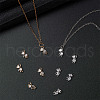 DELORIGIN 12Pcs 2 Colors Brass Cubic Zirconia Charms KK-DR0001-08-4