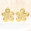 304 Stainless Steel Flower Stud Earrings EJEW-P312-03B-G-1
