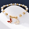 201 Stainless Steel Round Beaded Stretch Bracelets BJEW-C090-03G-D-3