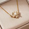 Simple and Elegant Brass Micro Pave Clear Cubic Zirconia Windmill Pendant Necklaces for Everyday Wear BN2389-3