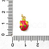 Brass Enamel Charms KK-P303-06F-G-3