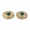 PVD Vacuum Plating 201 Stainless Steel Synthetic Malachite Pendants STAS-C064-VC886-4