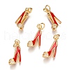 Brass Micro Pave Clear Cubic Zirconia Stilettos Pendants ZIRC-B002-35G-2