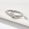 S925 Sterling Silver Adjustable Letter Rings for Women RJEW-M068-01P-Z-5