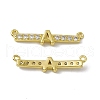 Rack Plating Brass Micro Pave Clear Cubic Zirconia Connector Charms KK-C007-37G-A-2