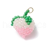 Handmade Glass Seed Beaded Peach Pendants PALLOY-MZ00688-1