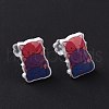 Acrylic Cat Stud Earrings with Platic Pins for Women EJEW-F293-04C-3