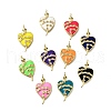 Brass Micro Pave Cubic Zirconia Pendants KK-S523-15G-1