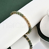 Ion Plating(IP) 304 Stainless Steel & Round Jade Beaded Stretch Bracelets for Women Men BJEW-M046-02G-2