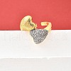Brass Micro Pave Cubic Zirconia Cuff Rings for Women RJEW-F184-04GP-1