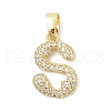 Brass Micro Pave Cubic Zirconia Pendants ZIRC-C012-01G-19-1
