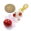 Brass Heart Bell Pendant Decorations HJEW-JM01374-01-3