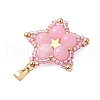 Dyed Natural Yellow Jade Star Pendants PALLOY-JF03116-05-4