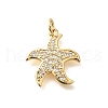 Brass Micro Pave Clear Cubic Zirconia Pendants KK-Q040-01J-G-1