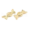 Brass Micro Pave Clear Cubic Zirconia Link Connectors ZIRC-K086-34G-2