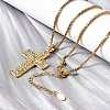 304 Stainless Steel Pendant Necklaces NJEW-H070-02G-3
