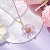 Flower Handmade Glass Seed Beaded Pendant Necklaces NJEW-MZ00096-02-1