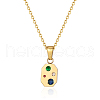 Square Necklace with Sparkling Diamond Pendant Necklaces YB1212-1-1