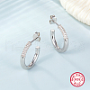 Anti-Tarnish Rhodium Plated 925 Sterling Silver Ring Stud Earrings JZ8068-3-2