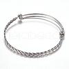 Tarnish Resistant Adjustable 304 Stainless Steel Expandable Bangle Making BJEW-G515-04P-2