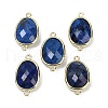 Dyed Natural Lapis Lazuli Faceted Connector Charms G-K347-11G-02-1