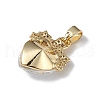 Real 18K Gold Plated Rack Plating Brass Micro Pave Clear Cubic Zirconia Pendants KK-C015-08G-15-3