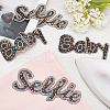 SUPERFINDINGS 4Pcs 2 Style Word Baby & Selfie Glitter Hotfix Rhinestone DIY-FH0003-57-3