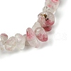 Natural Cherry Blossom Jasper Chip Beaded Stretch Bracelets BJEW-JB10909-4