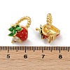 Strawberry Brass Micro Pave Clear Cubic Zirconia Cuff Earrings EJEW-F895-20G-5