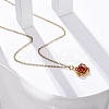 PVD Vacuum Plating 304 Stainless Steel Hyacinth Rhinestone Criss-cross Pendant Cable Chain Necklaces for Women STAS-Z114-21G-2