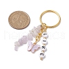 Alloy Acrylic Enamel with Natural Amethyst Keychain KEYC-JKC00805-04-3