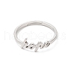 304 Stainless Steel Word Hope Adjustable Ring RJEW-L107-027P-2