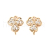 Brass Pave Clear Cubic Zirconia Connector Charms KK-B100-027G-1