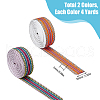 DICOSMETIC 2Pcs 2 Colors Flat Ethnic Style Polyester Stripe Ribbon SRIB-DC0001-01-2